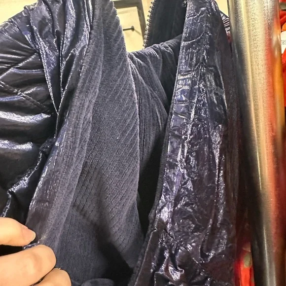 Free People Movement Polar Ice Puffer pullover jacket in metallic blue - Picture 10 of 10